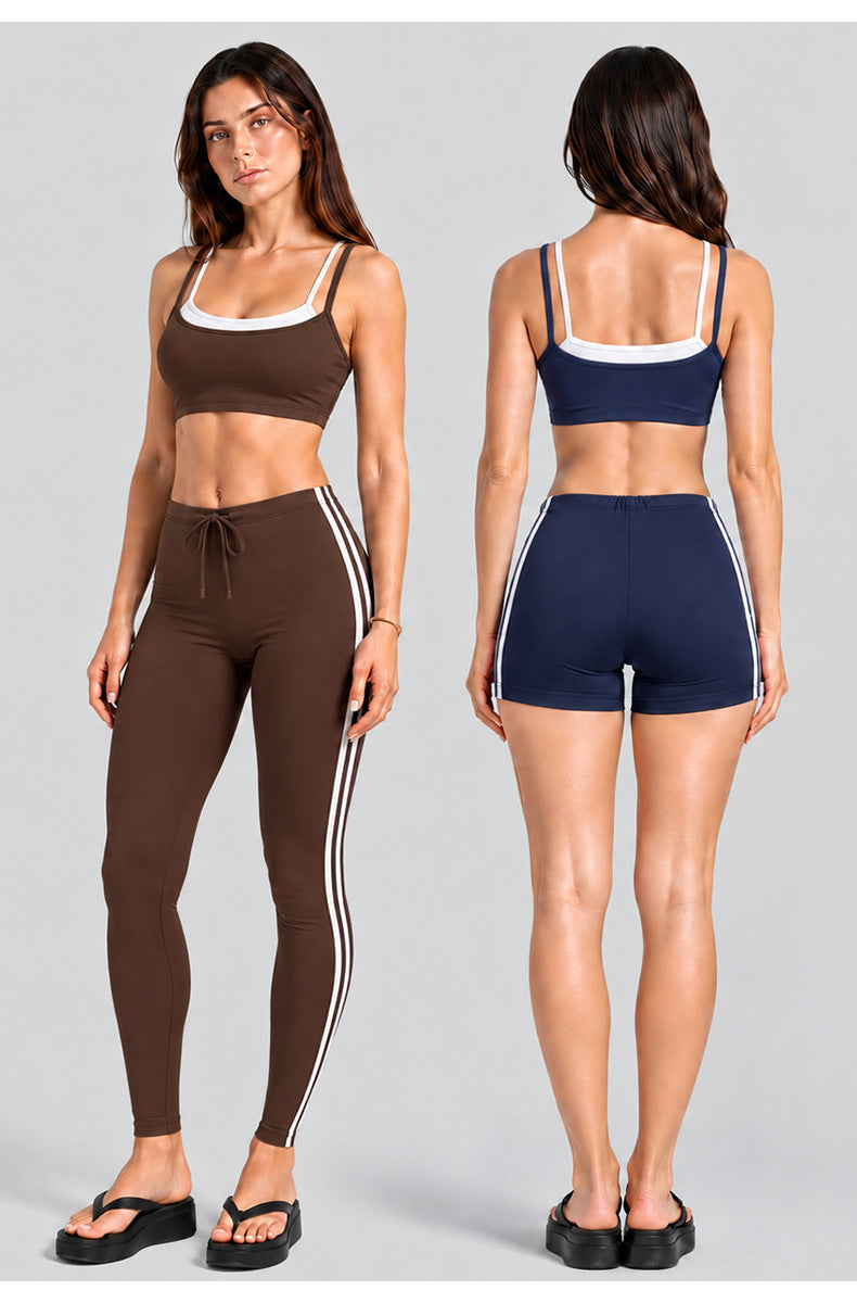 Wholesale Women’s Activewear Set | Double-Layer Backless Sports Bra & Quick-Dry Workout Leggings | fouregg