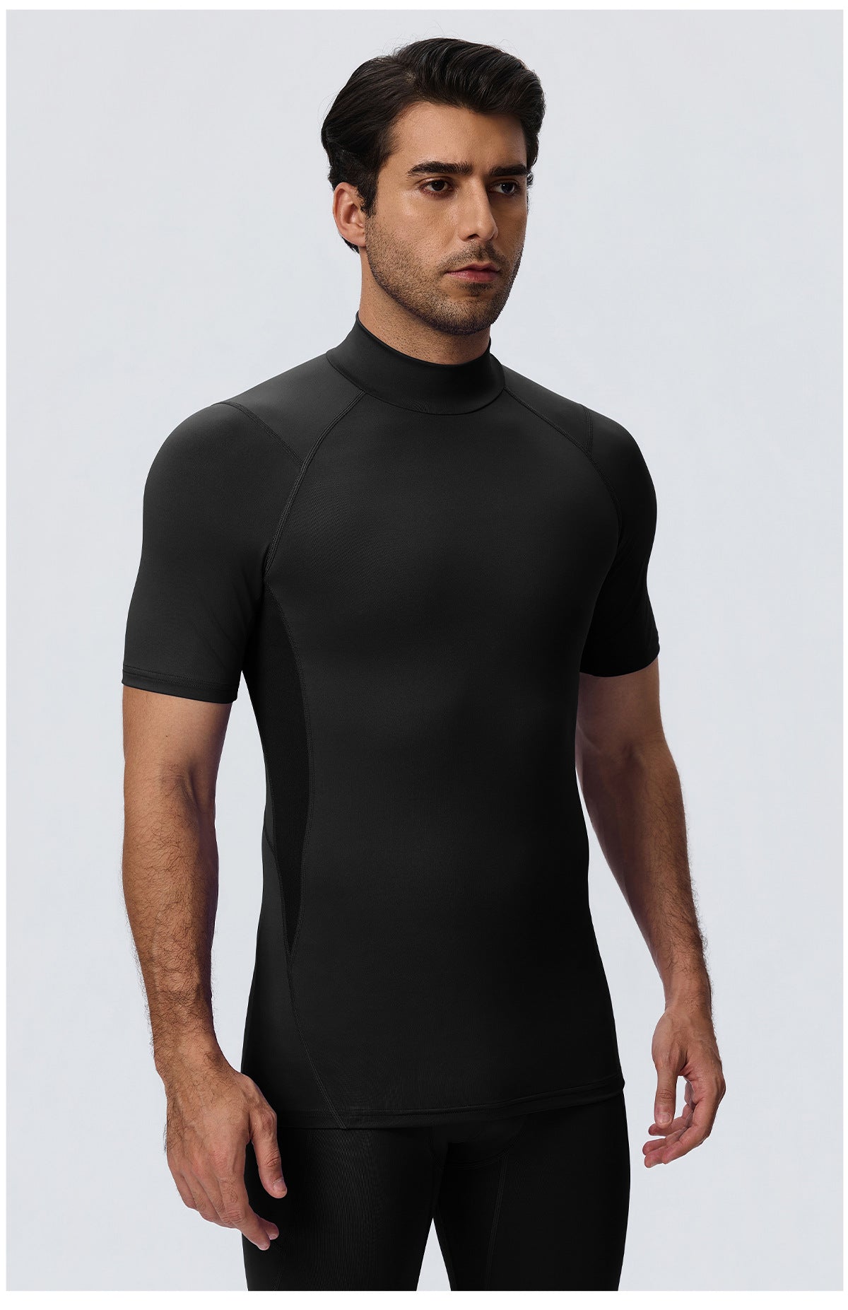 Wholesale Men’s Sculpting Workout Shirt 61207 | Slim-Fit Short Sleeve Running & Training Top | fouregg