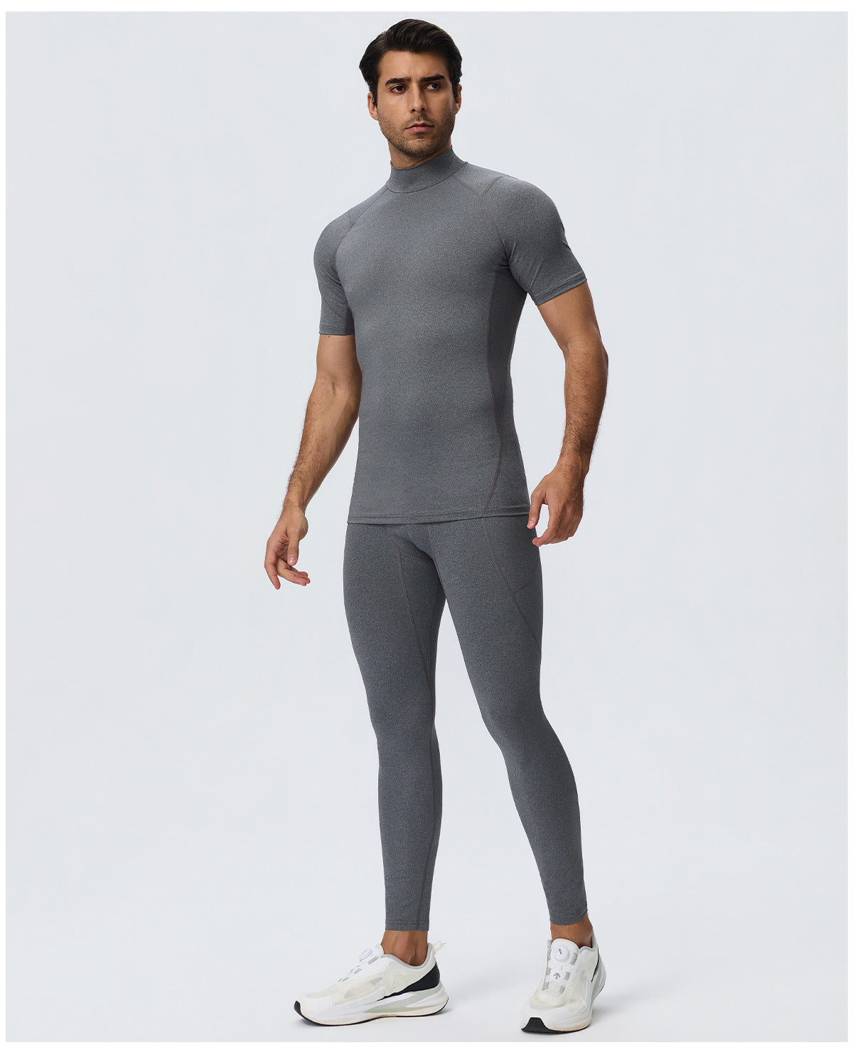 Wholesale Men’s Sculpting Workout Set | High-Stretch T-Shirt & Slim-Fit Fitness Pants | fouregg