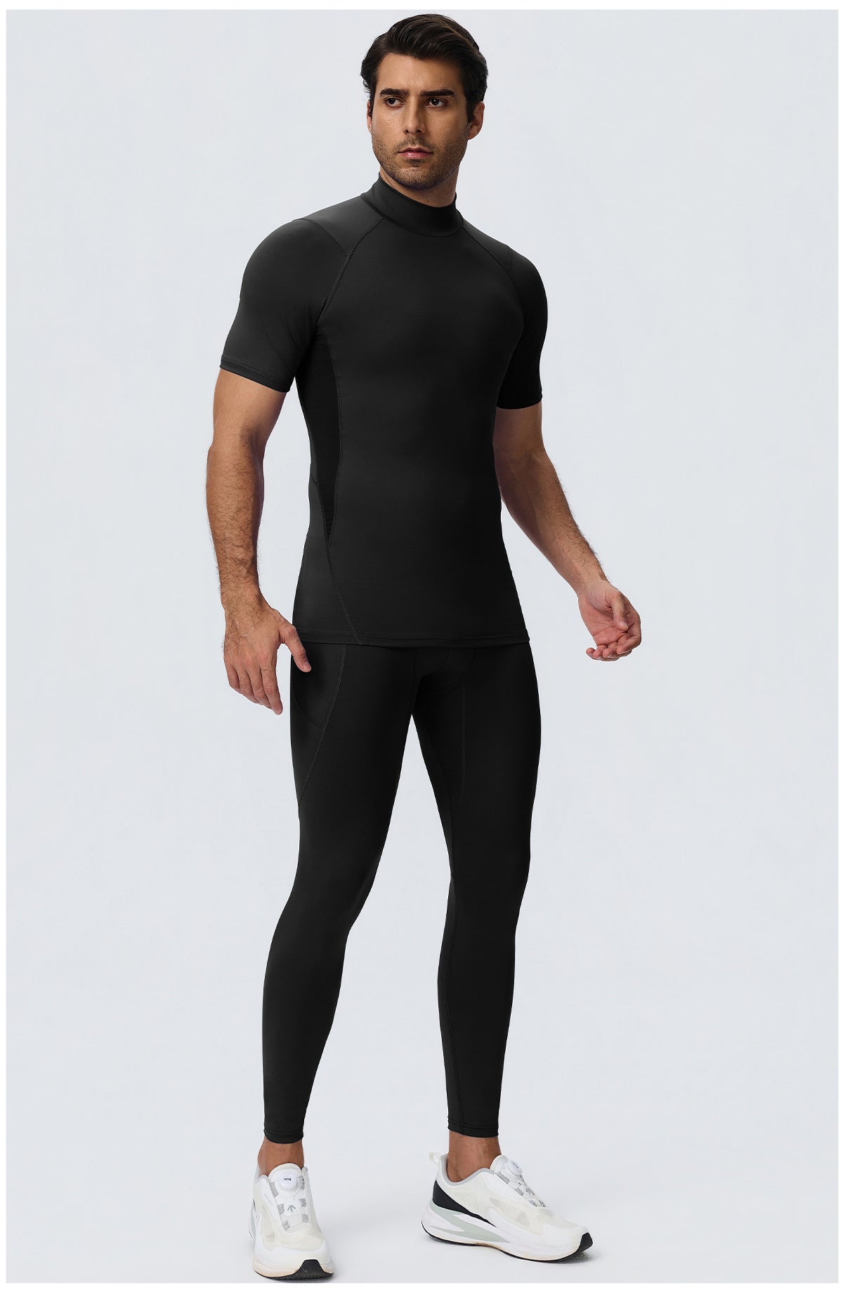 Wholesale Men’s Sculpting Workout Set | High-Stretch T-Shirt & Slim-Fit Fitness Pants | fouregg