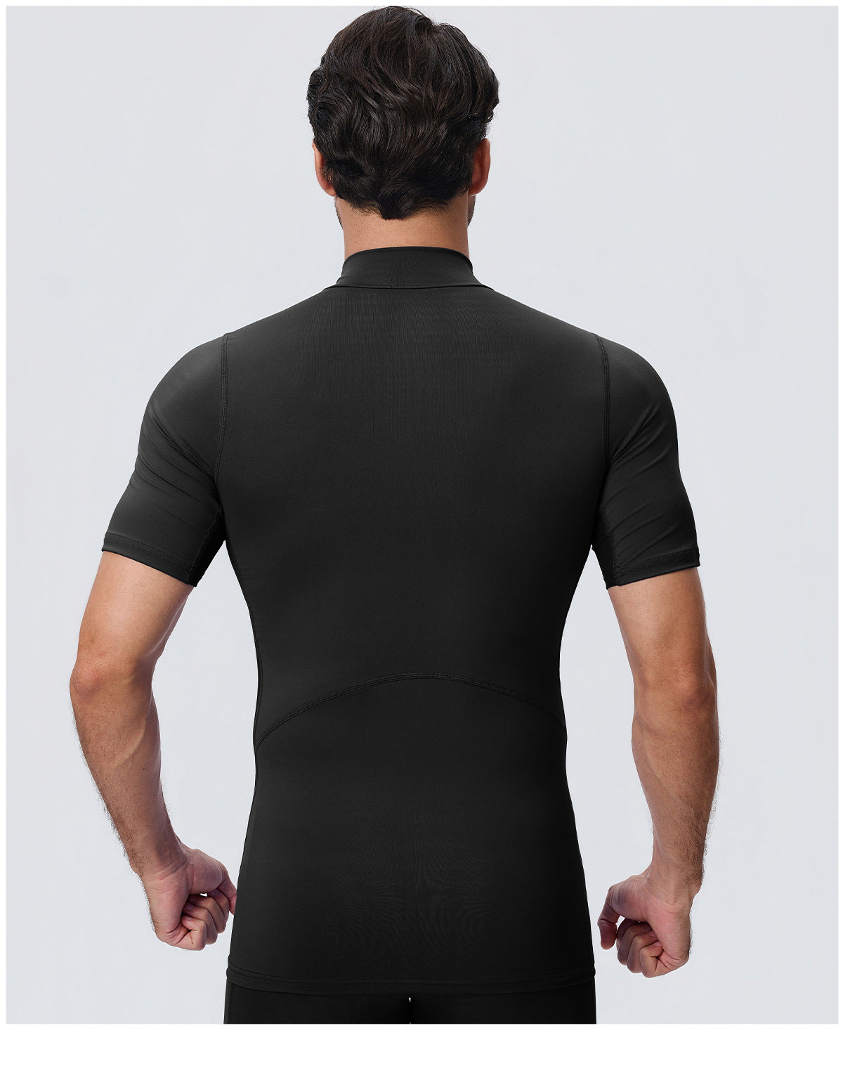 Wholesale Men’s Sculpting Workout Shirt 61207 | Slim-Fit Short Sleeve Running & Training Top | fouregg
