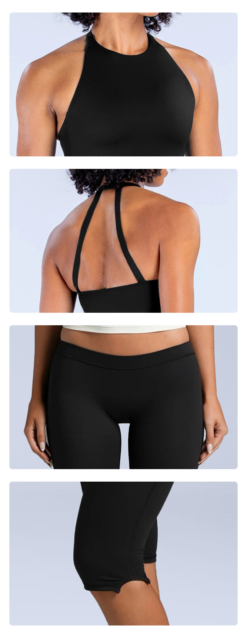 Wholesale Women’s Activewear Set | Halter Neck Workout Top & High-Stretch Pilates Leggings | fouregg