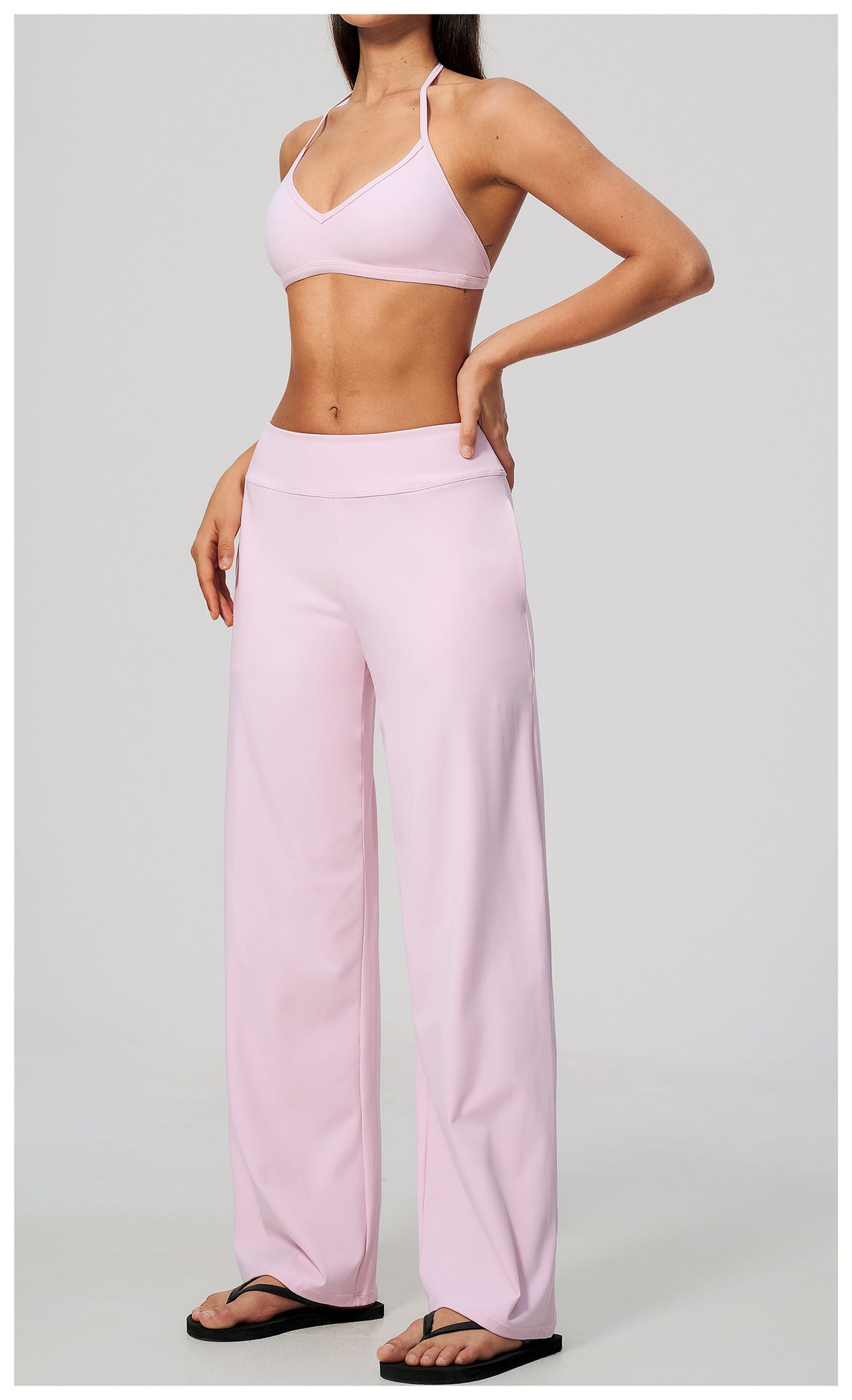 Wholesale Women’s Brushed Activewear Set | Halter Low-Rise Workout Wear 5555 | fouregg
