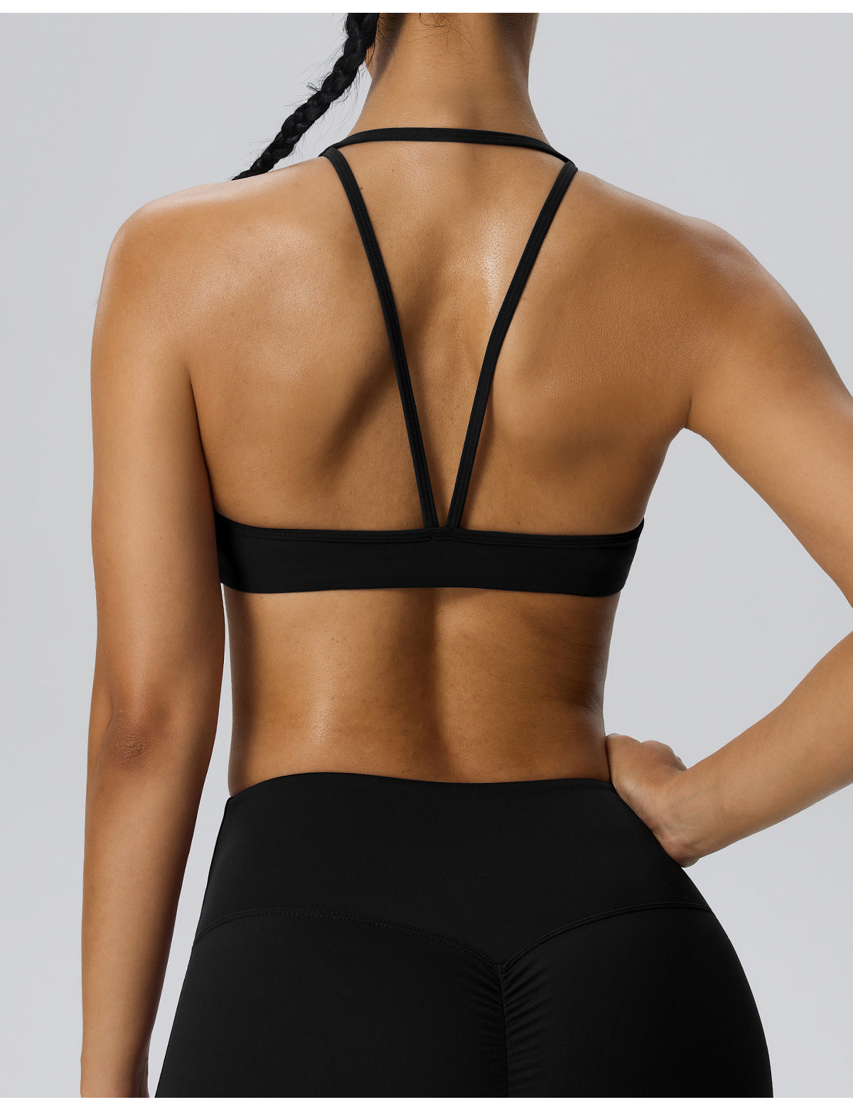 Wholesale Women’s Double-Brushed Sports Bra | Bulk V-Neck Halter Fitness & Yoga Wear 62767 | fouregg