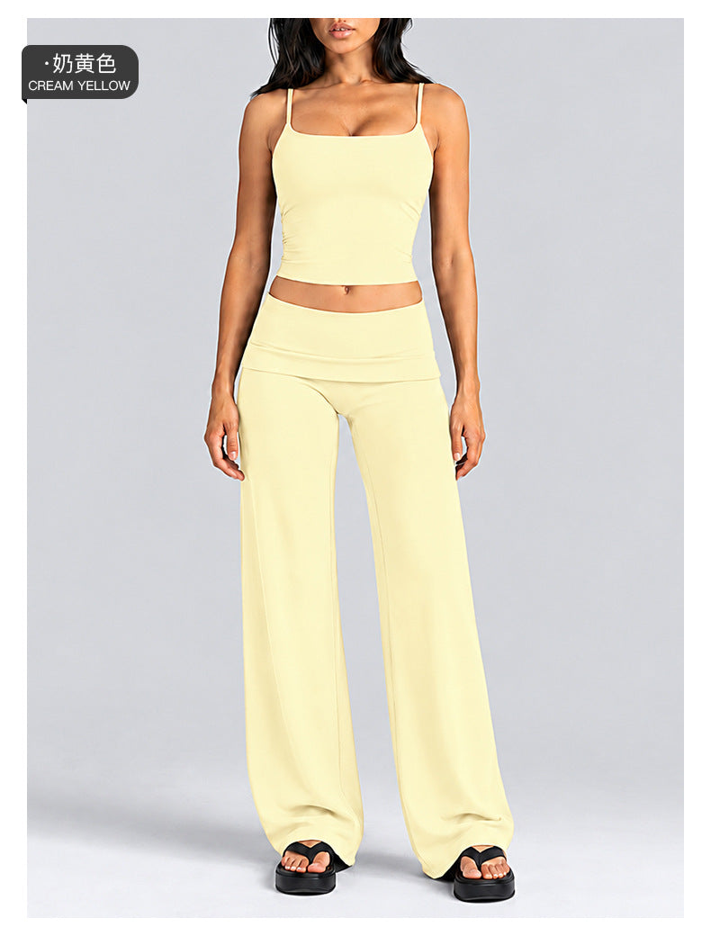 Wholesale Women’s Activewear Set | Quick-Dry Backless Tank Top & Slimming High-Waisted Workout Pants | fouregg
