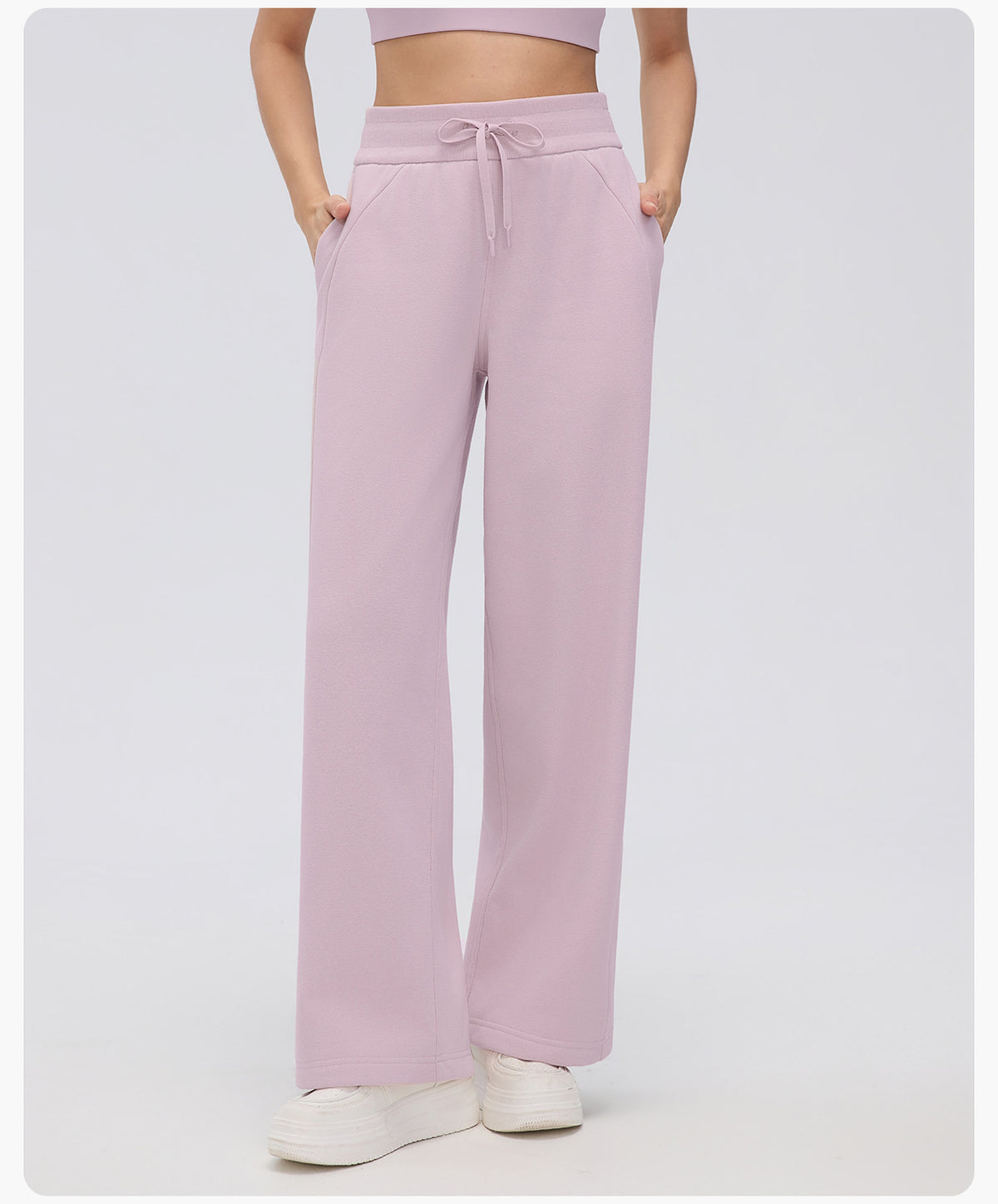Wholesale Women’s Winter Sweatpants D26116 | Relaxed Straight-Leg Warm-Up Trousers with Elastic Waist | fouregg