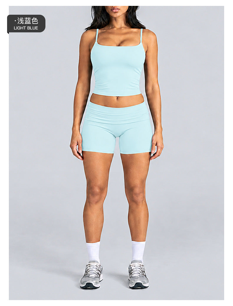 Wholesale Women’s Activewear Set | Quick-Dry Backless Tank Top & Slimming High-Waisted Workout Pants | fouregg