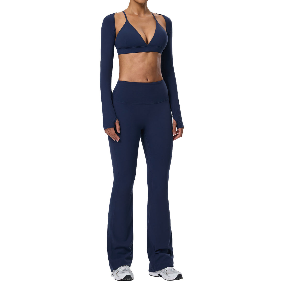 Wholesale Women’s Double-Brushed Yoga Set | Bulk 3-Piece Sculpting Fitness & Running Wear | fouregg