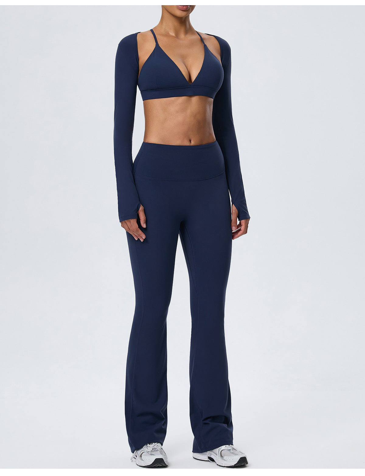 Wholesale Women’s Double-Brushed Yoga Set | Bulk 3-Piece Sculpting Fitness & Running Wear | fouregg