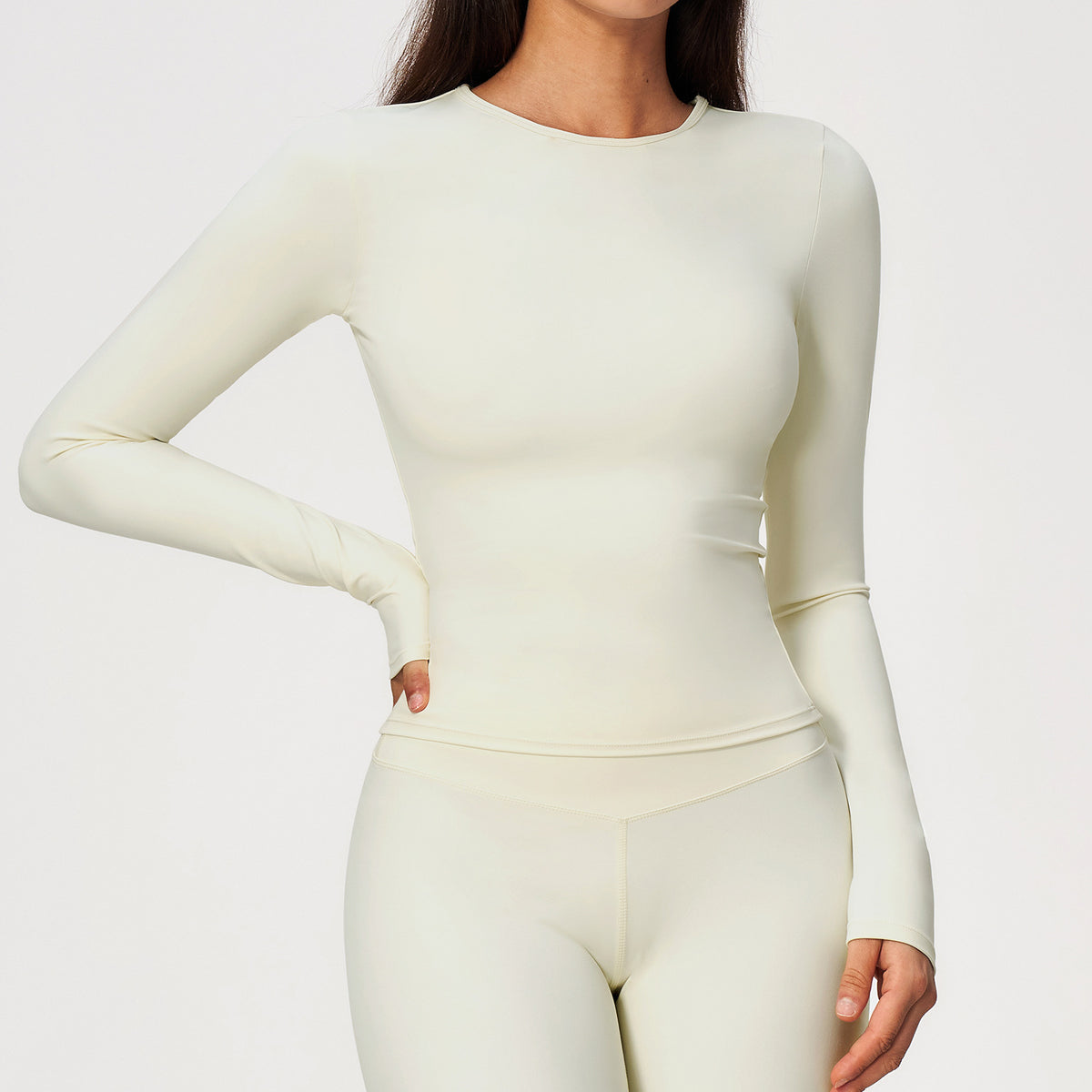 10/2023 Winter long sleeve yoga wear high intensity fitness wear Pilates running long sleeve top 8519
