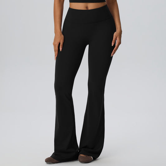 Wholesale Women’s High-Stretch Flare Yoga Pants | Bulk Sculpting Wide-Leg Activewear 62347 | fouregg - Black