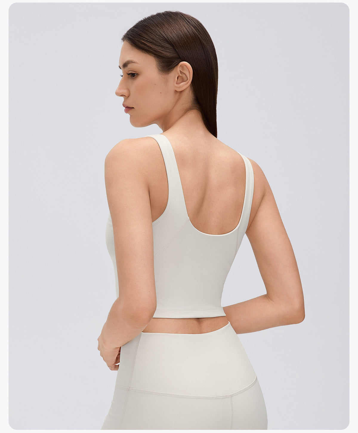 Wholesale Women’s Thermal Yoga Tank D26153 | Brushed V-Neck Sports Bra with Built-In Support | fouregg
