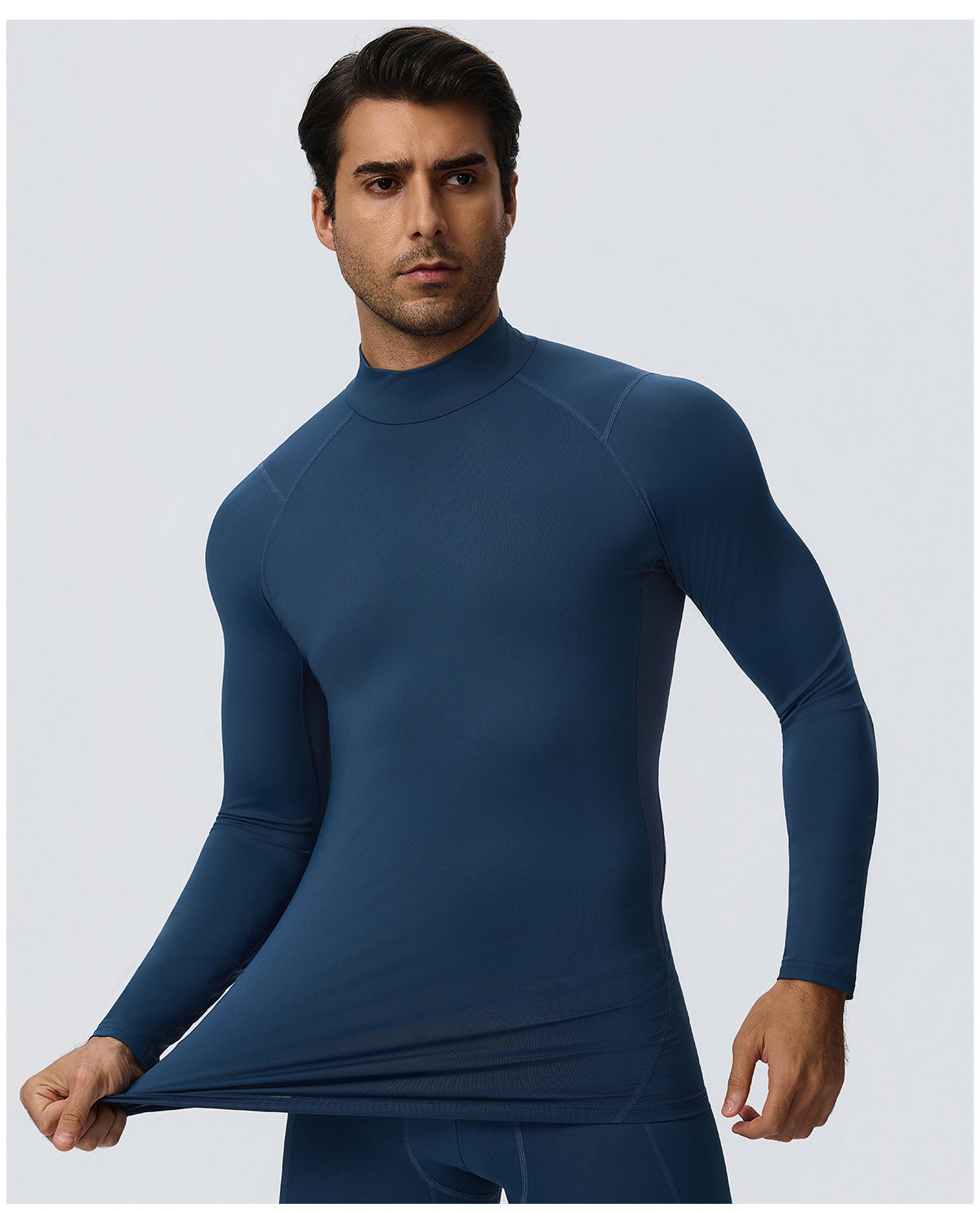 Wholesale Men’s Sculpting Workout Top 61532 | High-Stretch Long Sleeve Fitness Shirt | fouregg
