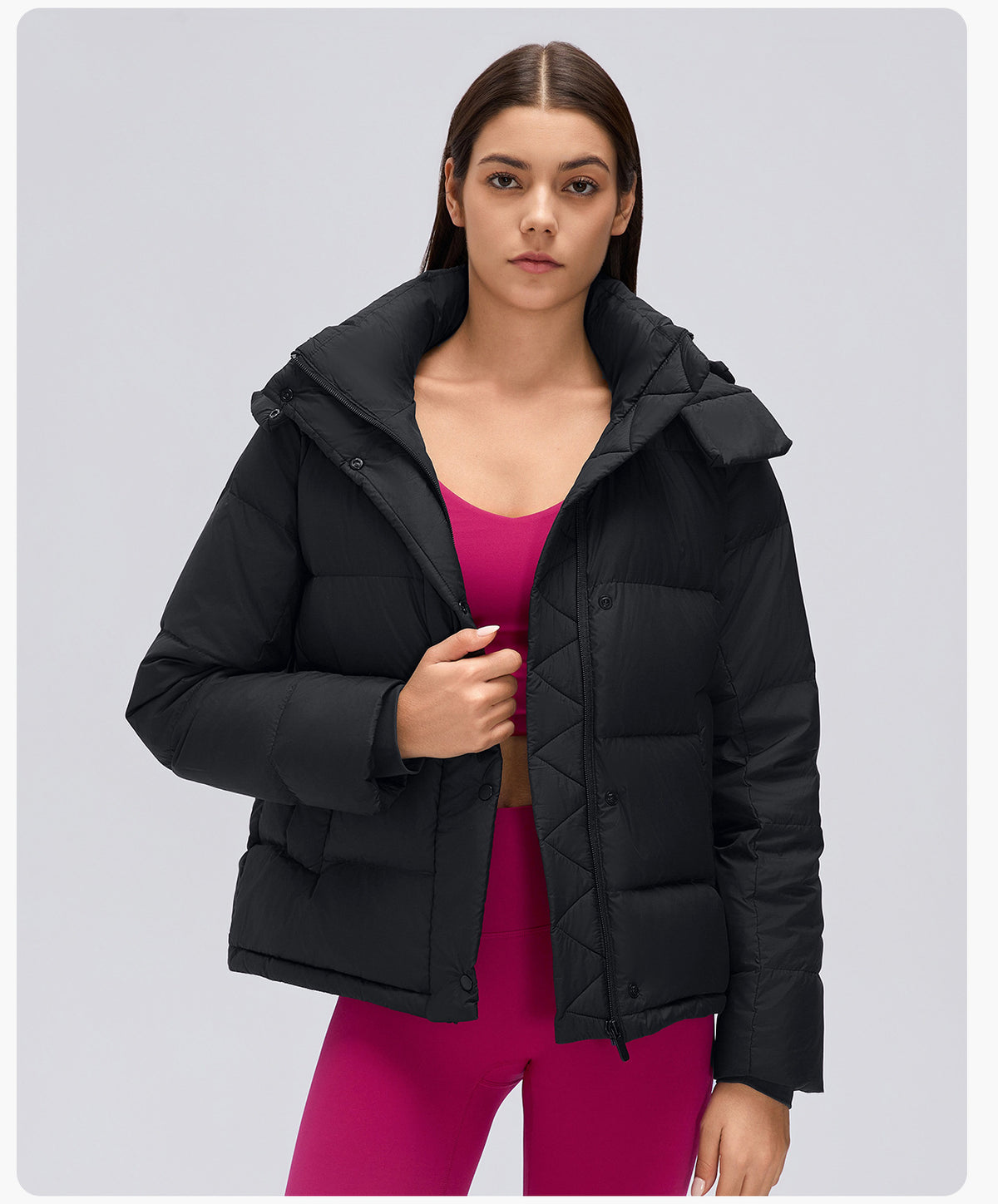 Wholesale Women’s Thickened Down Puffer Jacket D26150 | Slim-Fit Adjustable-Waist Winter Outerwear | fouregg