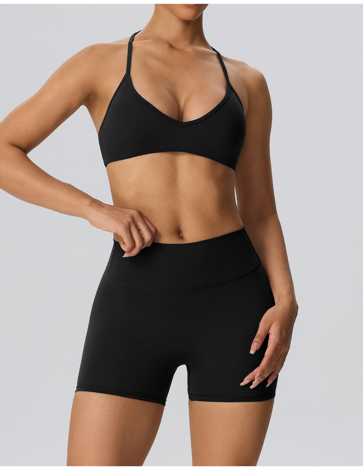Wholesale Women’s 2-Piece Activewear Set | Bulk Brushed Sports Bra & Sculpting Biker Shorts | fouregg