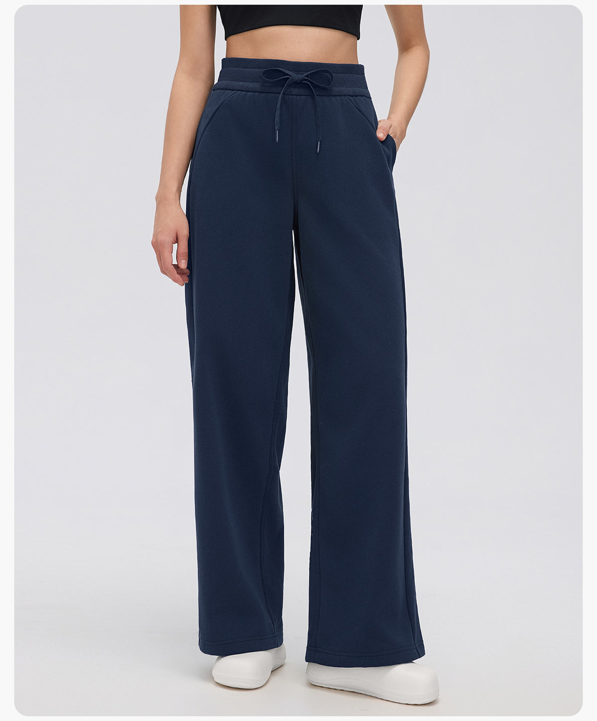 Wholesale Women’s Winter Sweatpants D26116 | Relaxed Straight-Leg Warm-Up Trousers with Elastic Waist | fouregg