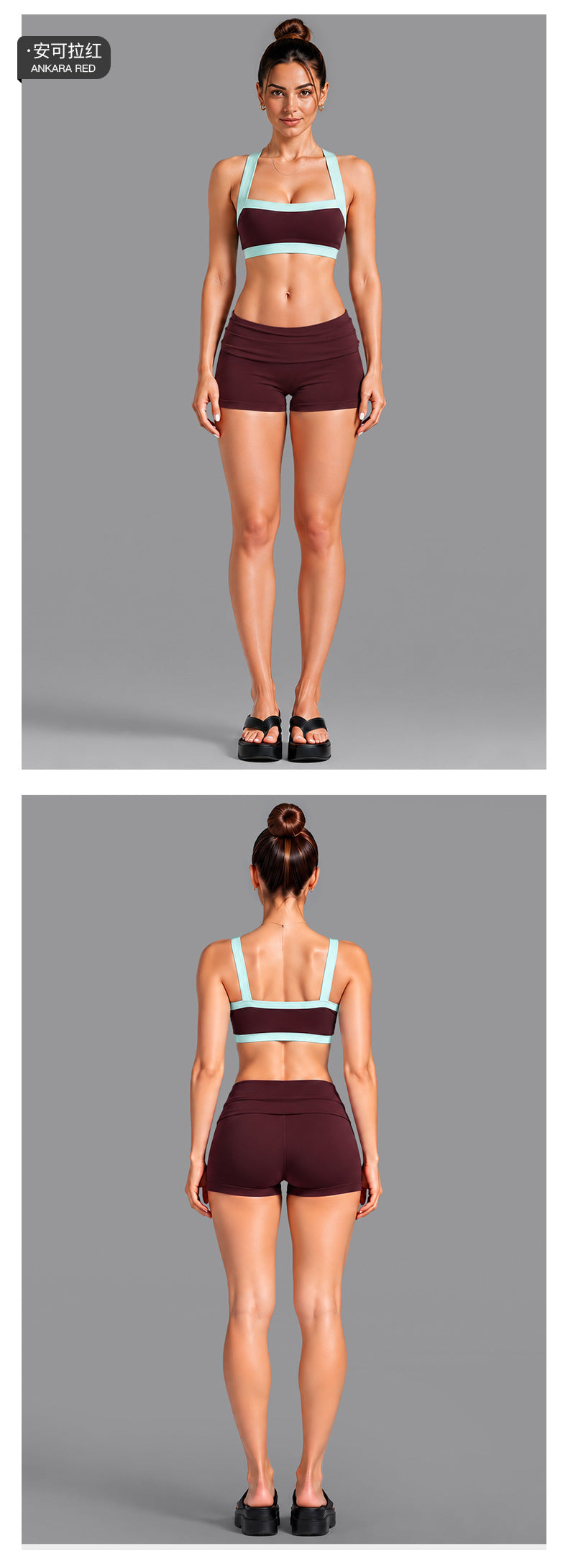 Wholesale Women’s Activewear Set | Contrast-Color Yoga Bra & Pilates Fitness Pants | fouregg