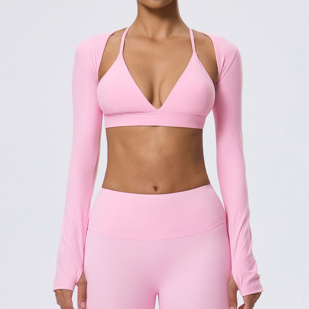 Wholesale Women’s Fitted Yoga Cover-Up | Bulk Double-Brushed Quick-Dry Activewear 62540 | fouregg - Hamtone Pink