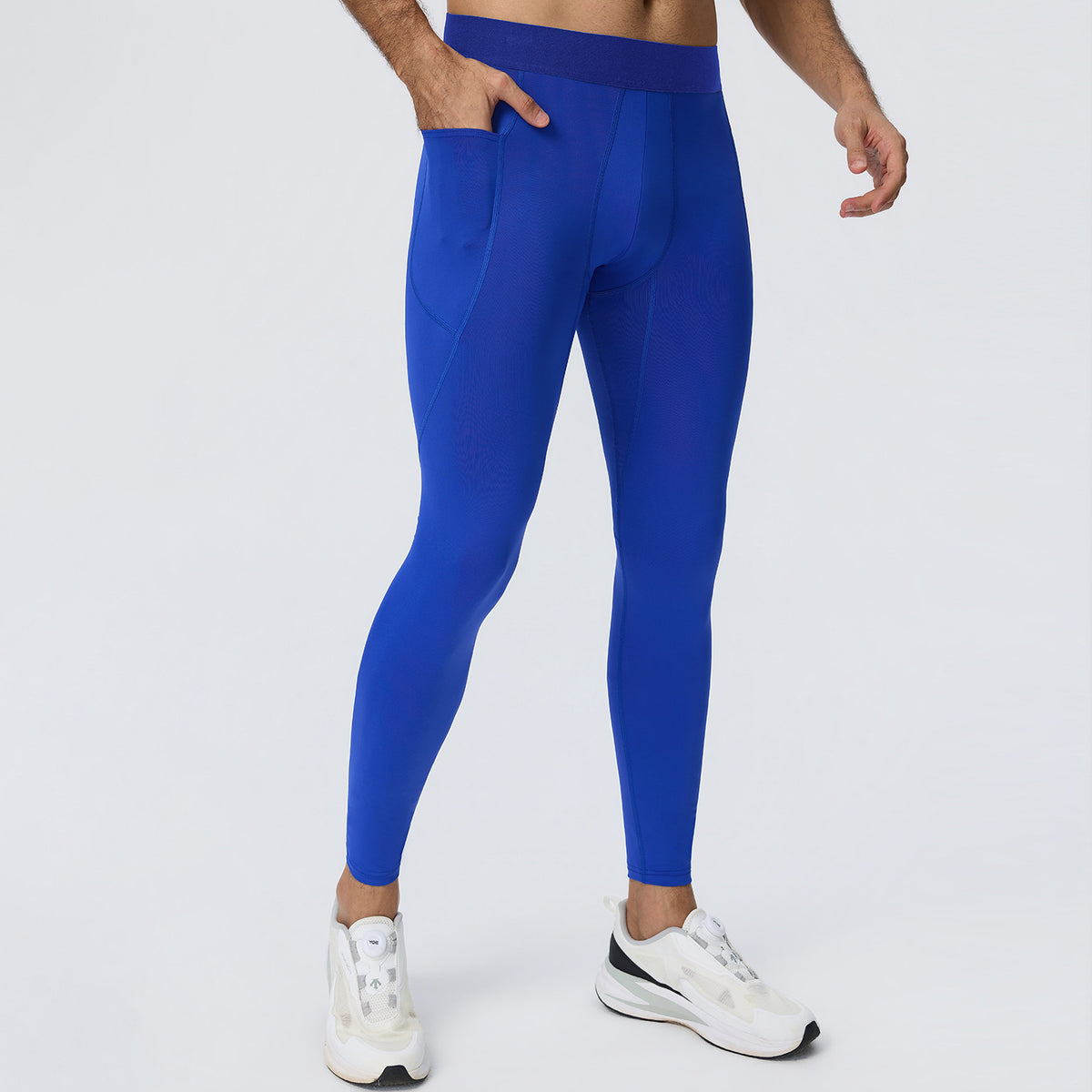 Wholesale Men’s Sculpting Fitness Pants 61302 | Slim-Fit Compression Tights for Running & Training | fouregg - Royal Blue