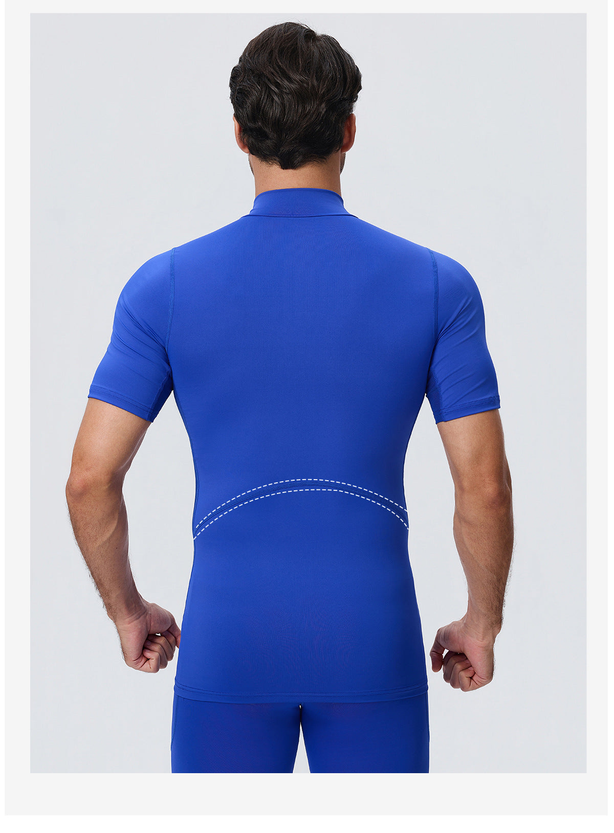 Wholesale Men’s Sculpting Workout Shirt 61207 | Slim-Fit Short Sleeve Running & Training Top | fouregg