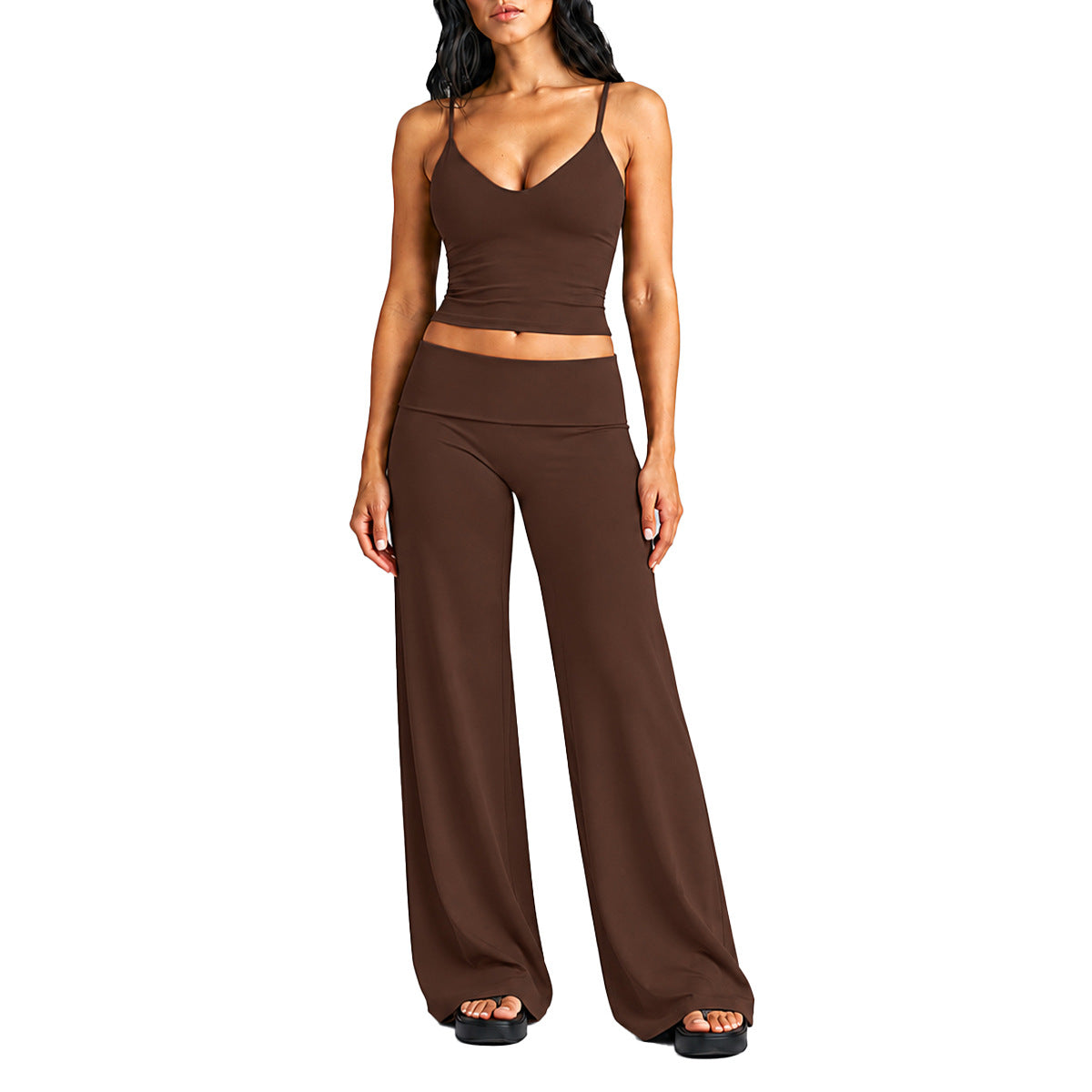 Wholesale Women’s Activewear Set | Quick-Dry Backless Sports Tank & High-Waisted Workout Pants | fouregg
