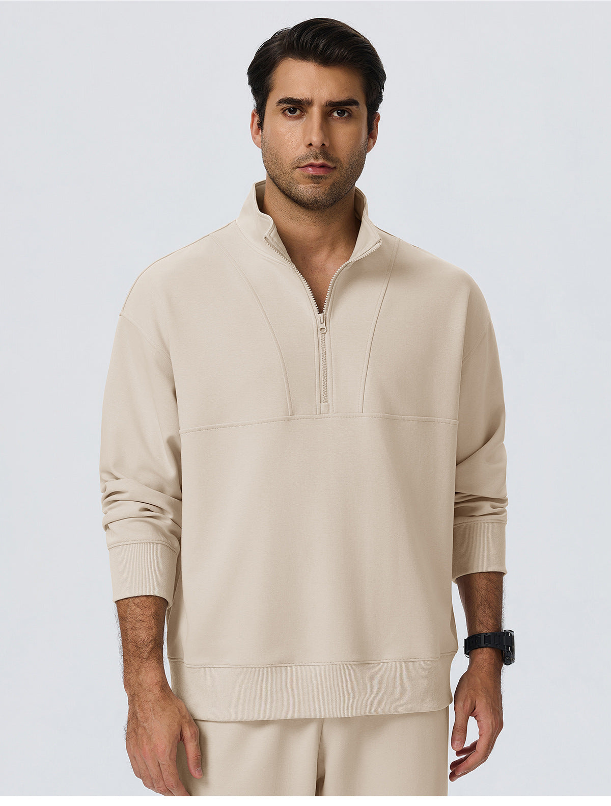 Wholesale Men’s Half-Zip Sports Pullover | Bulk Relaxed-Fit Thermal Workout Top 61531 | fouregg