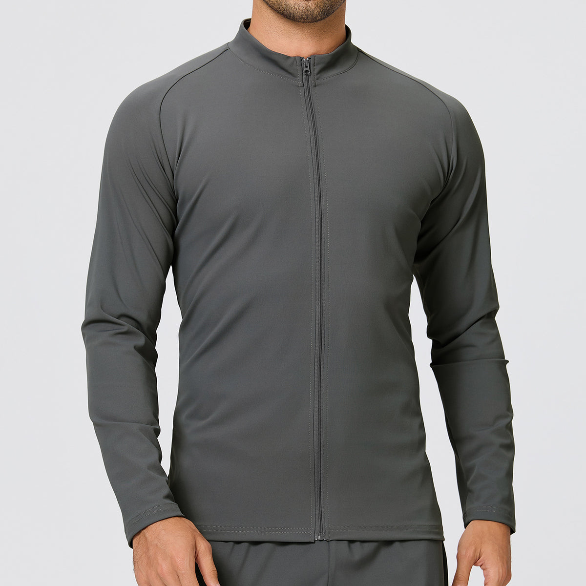 Wholesale Women’s Thermal Workout Jacket | Bulk Lightweight Fleece Zip-Up Activewear 61617 | fouregg - Graphite Gray