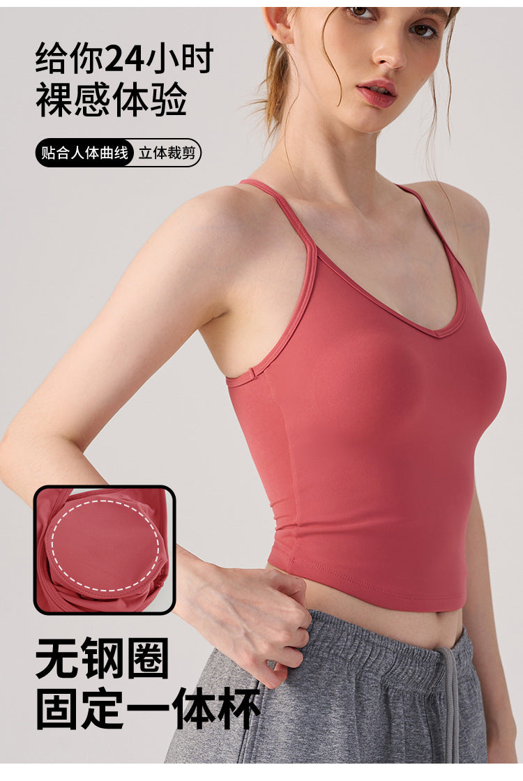 Wholesale Women’s Padded Yoga Top | Bulk Cropped Running & Training Sports Bra | fouregg