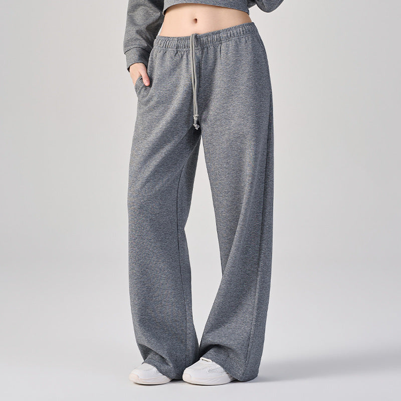 Wholesale Women’s Wide-Leg Pants | Bulk Drapey High-Waist Casual Trousers | fouregg - Midflower Gray