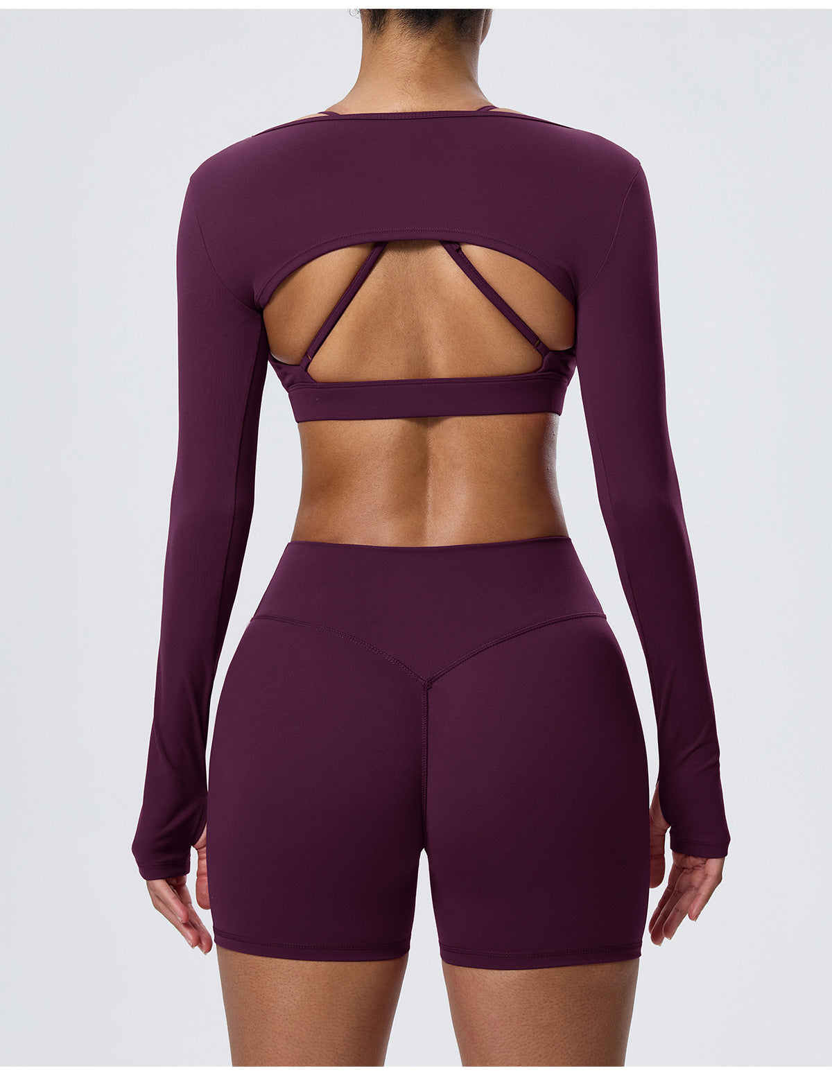 Wholesale Women’s Double-Brushed Yoga Set | Bulk Sports Bra, Sculpting Shorts & Cover-Up | fouregg