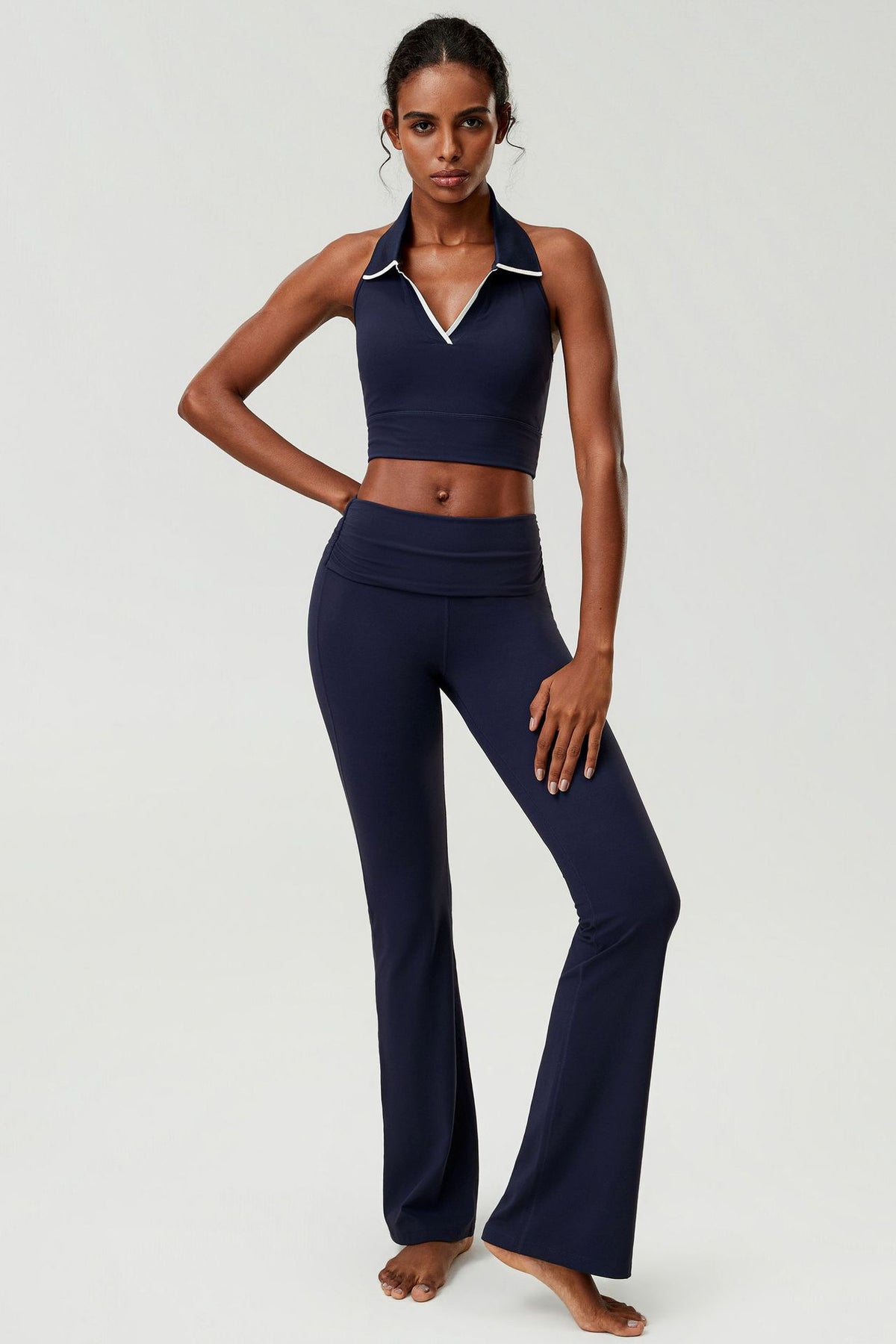 Wholesale Women’s Halter Sports Bra | Bulk Stretch Tennis, Yoga & Badminton Top | fouregg