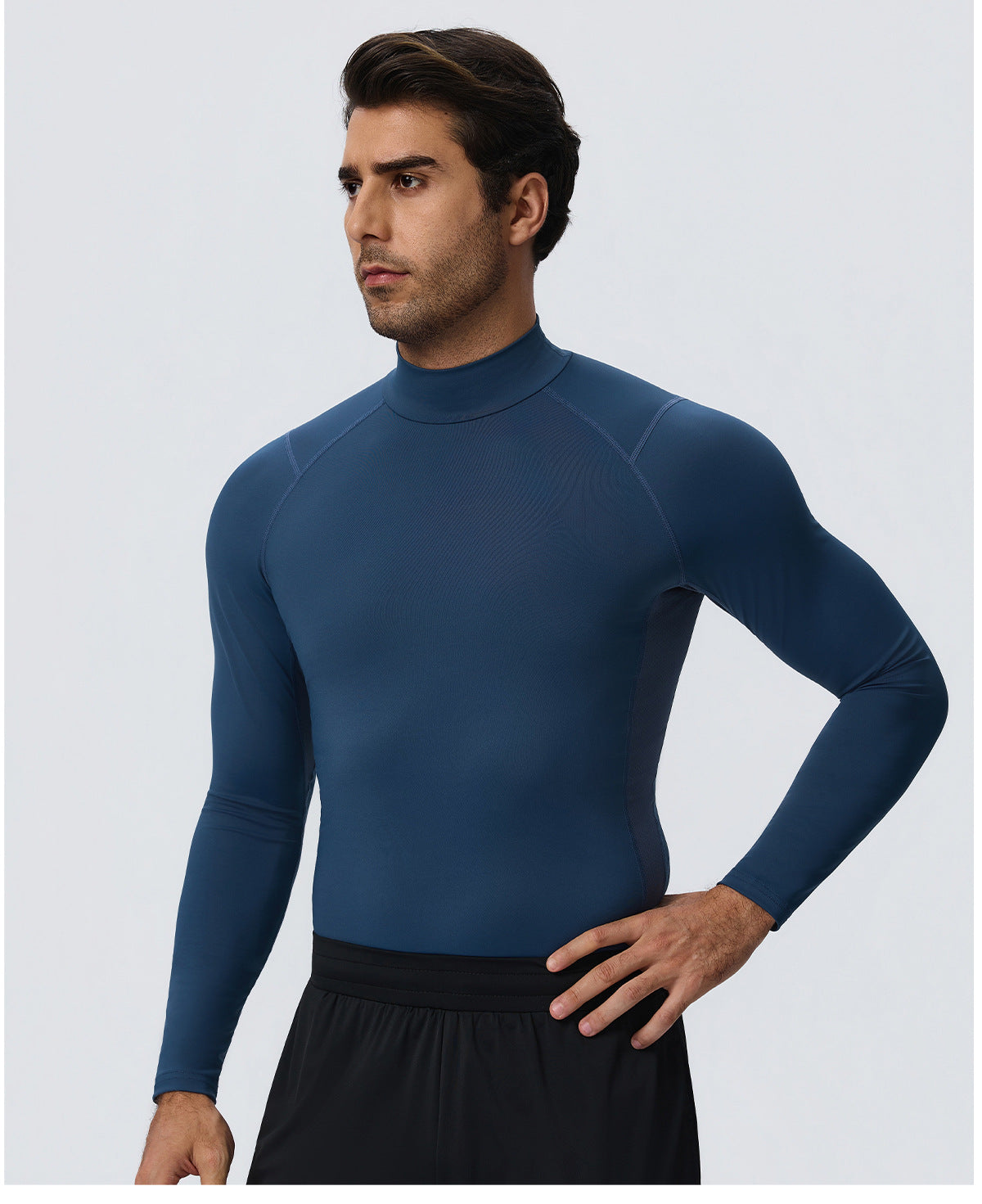 Wholesale Men’s Sculpting Workout Top 61532 | High-Stretch Long Sleeve Fitness Shirt | fouregg