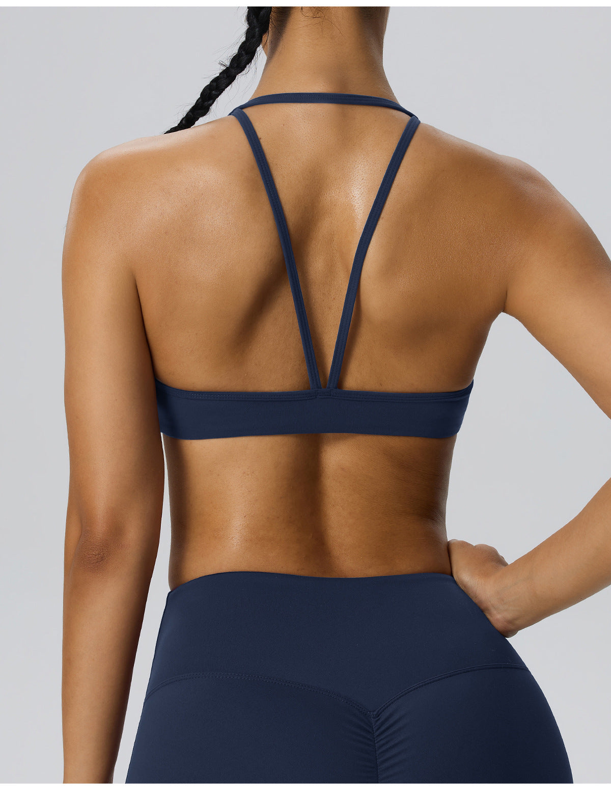 Wholesale Women’s Double-Brushed Sports Bra | Bulk V-Neck Halter Fitness & Yoga Wear 62767 | fouregg