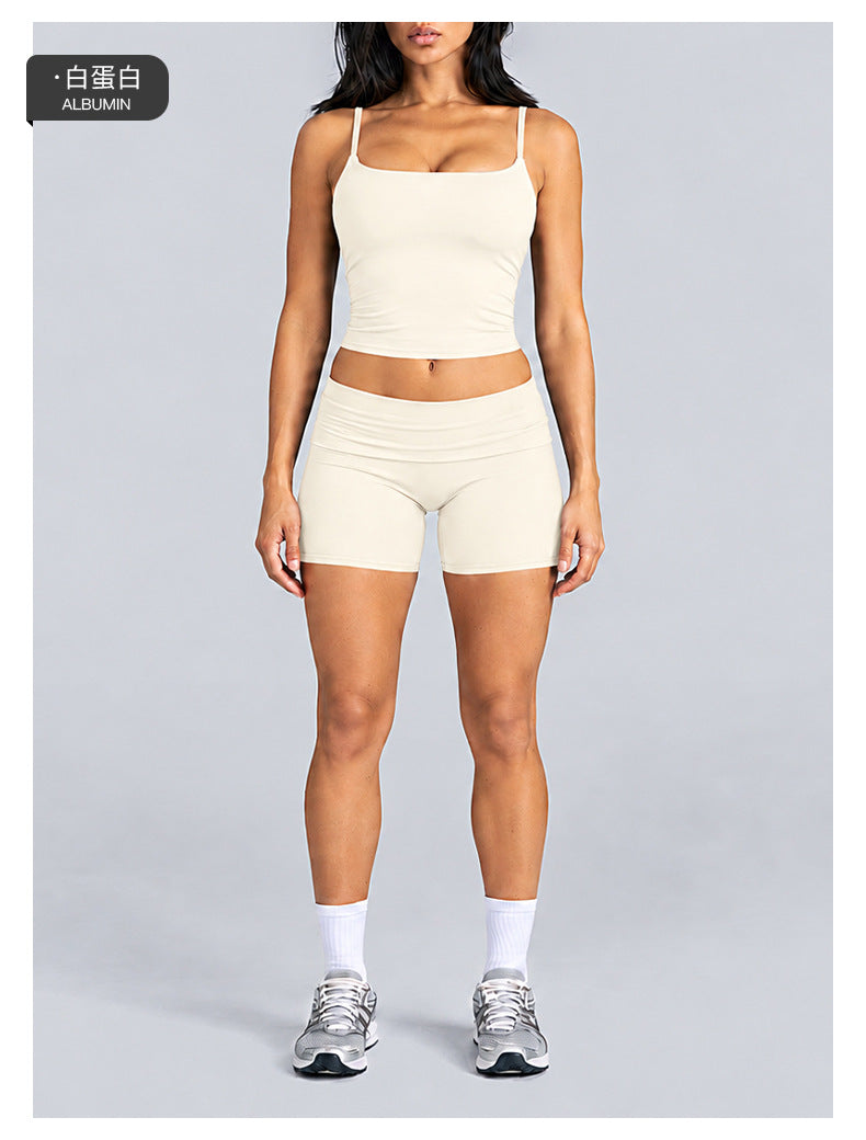 Wholesale Women’s Activewear Set | Quick-Dry Backless Tank Top & Slimming High-Waisted Workout Pants | fouregg