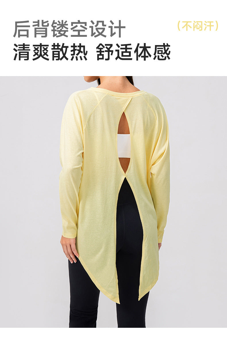 Wholesale Women’s Long-Sleeve Workout Shirt | Bulk Soft-Touch Running & Yoga Top | fouregg