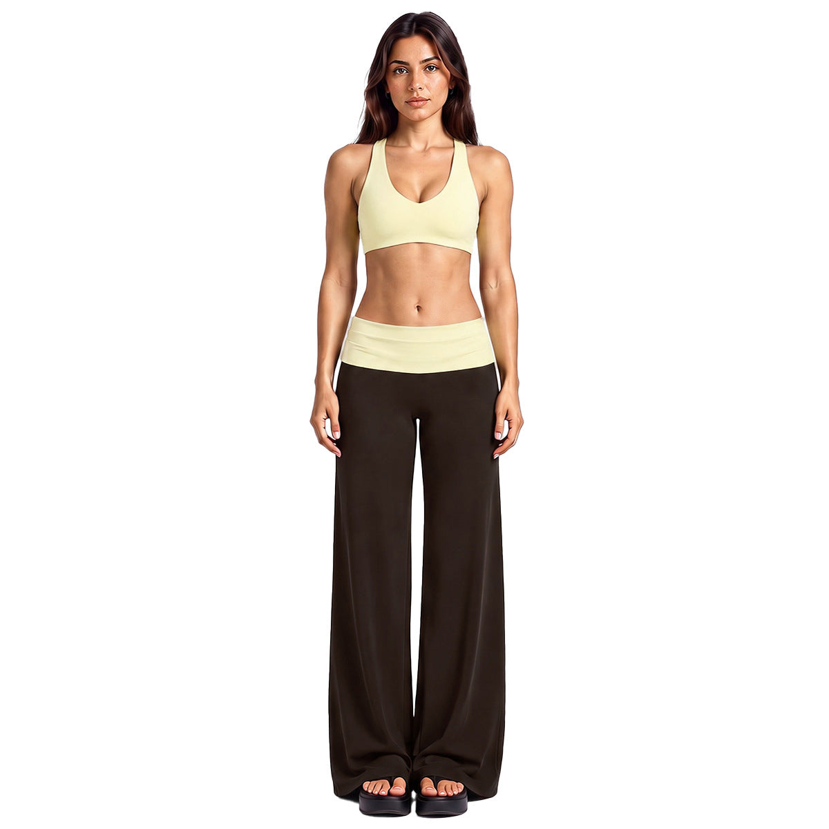 Wholesale Women’s Activewear Set | High-Support Racerback Bra & Color-Block Workout Leggings | fouregg