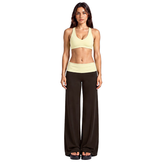 Wholesale Women’s Activewear Set | High-Support Racerback Bra & Color-Block Workout Leggings | fouregg