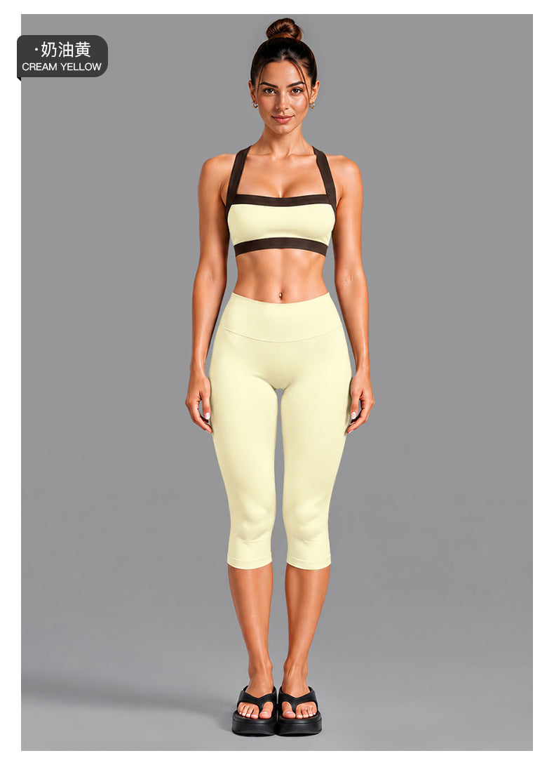 Wholesale Women’s Activewear Set | Contrast-Color Yoga Bra & Pilates Fitness Pants | fouregg