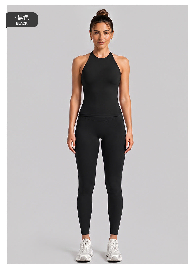 Wholesale Women’s Activewear Set | Slimming Sports Tank & Loose-Fit Workout Pants | fouregg