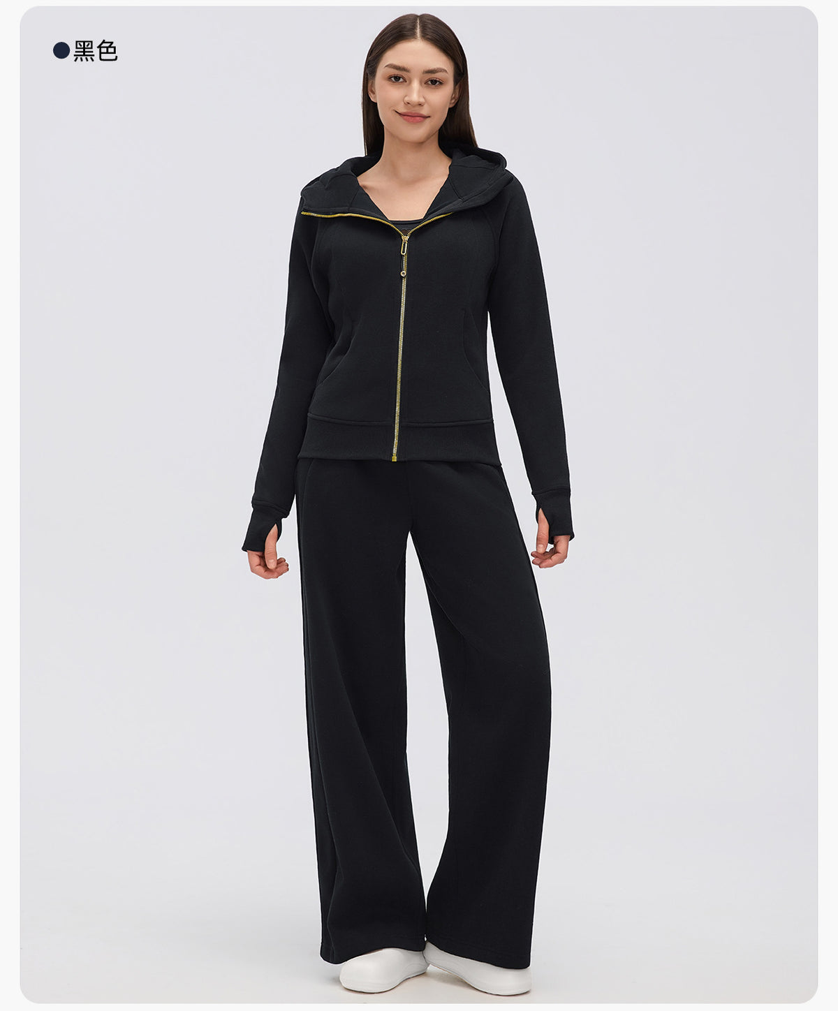 Wholesale Women’s Winter Workout Jacket D26115 | Warm Drawstring Waist Hooded Fitness Top | fouregg