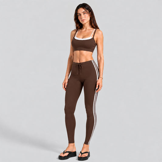 Wholesale Women’s Activewear Set | Double-Layer Backless Sports Bra & Quick-Dry Workout Leggings | fouregg