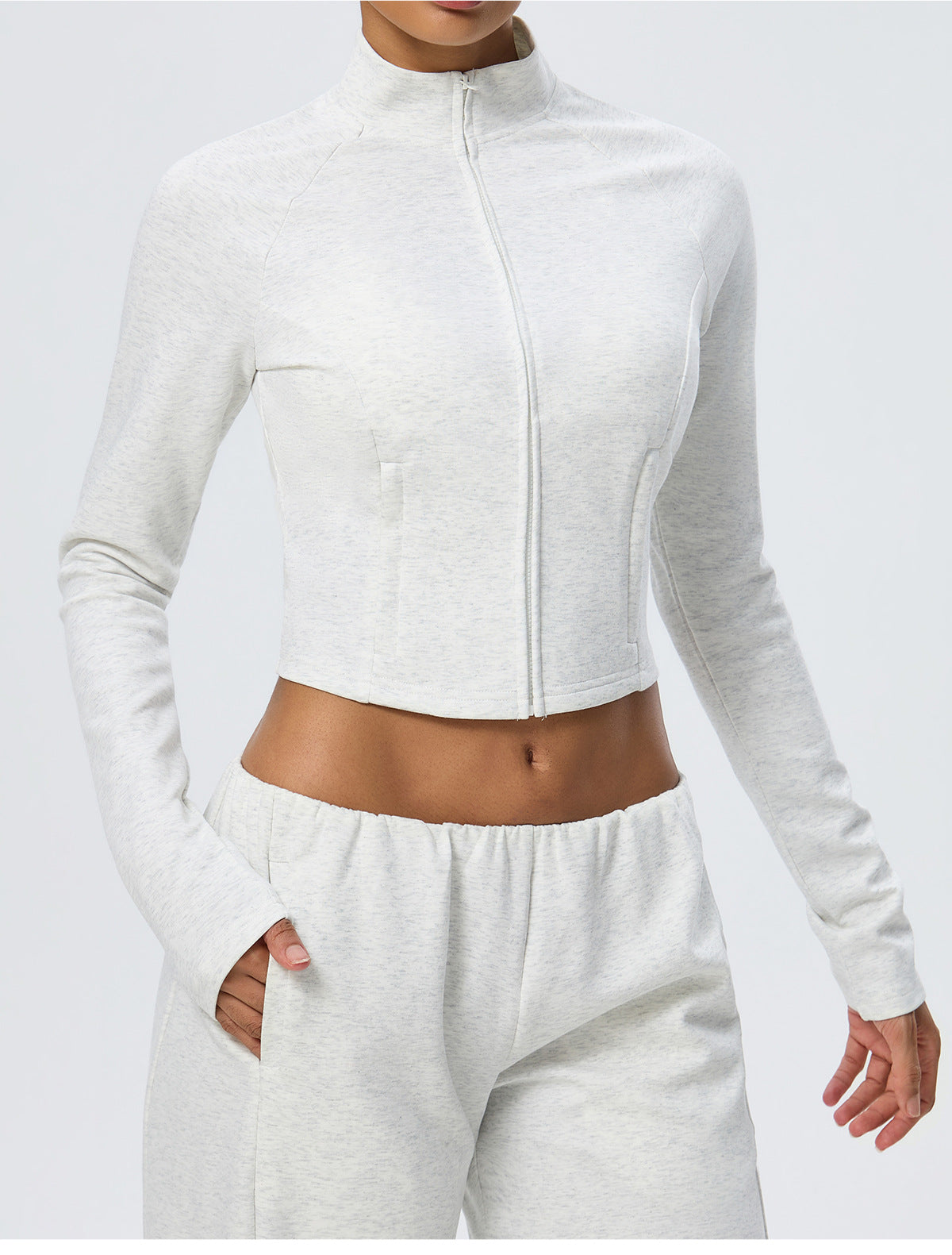 Wholesale Winter Activewear Jacket | Slim-Fit Heat-Retention Cropped Workout Top | fouregg