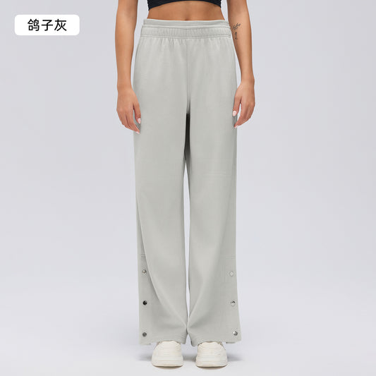 Wholesale Women’s Winter Sweatpants D26120 | Relaxed-Fit Draped Trousers with Adjustable Cuffs | fouregg - Dove Gray