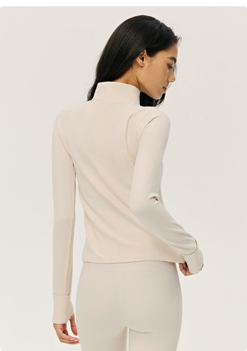 Wholesale Women’s Premium Lycra Sports Jacket | Bulk Long-Sleeve Fitness & Yoga Wear | fouregg