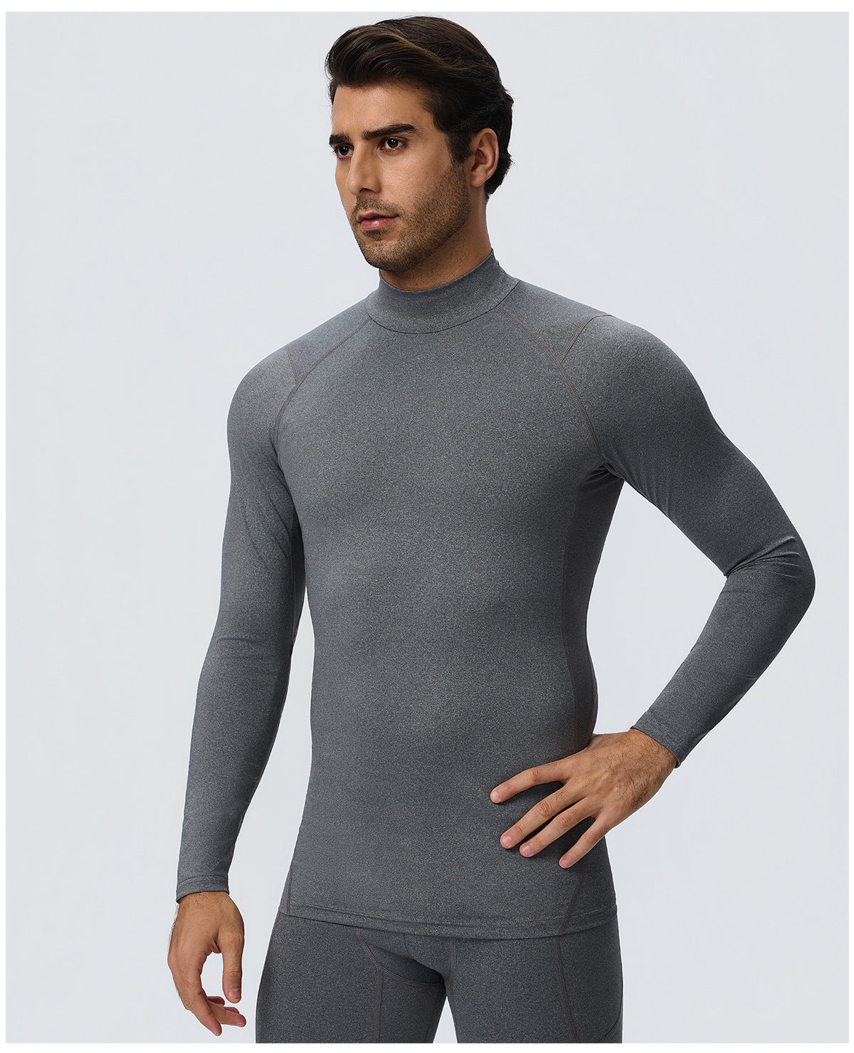 Wholesale Men’s Sculpting Workout Top 61532 | High-Stretch Long Sleeve Fitness Shirt | fouregg