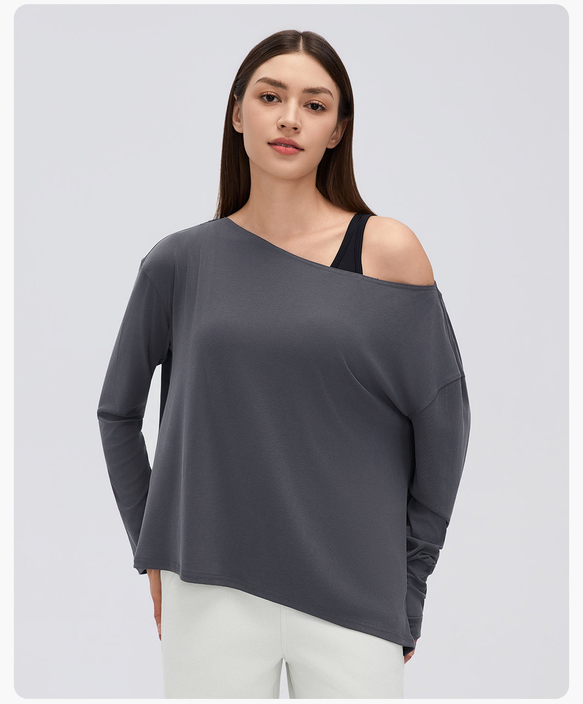 Wholesale Women’s Relaxed-Fit Activewear Top D26166 | Casual Long-Sleeve Running & Pilates Cover-Up | fouregg