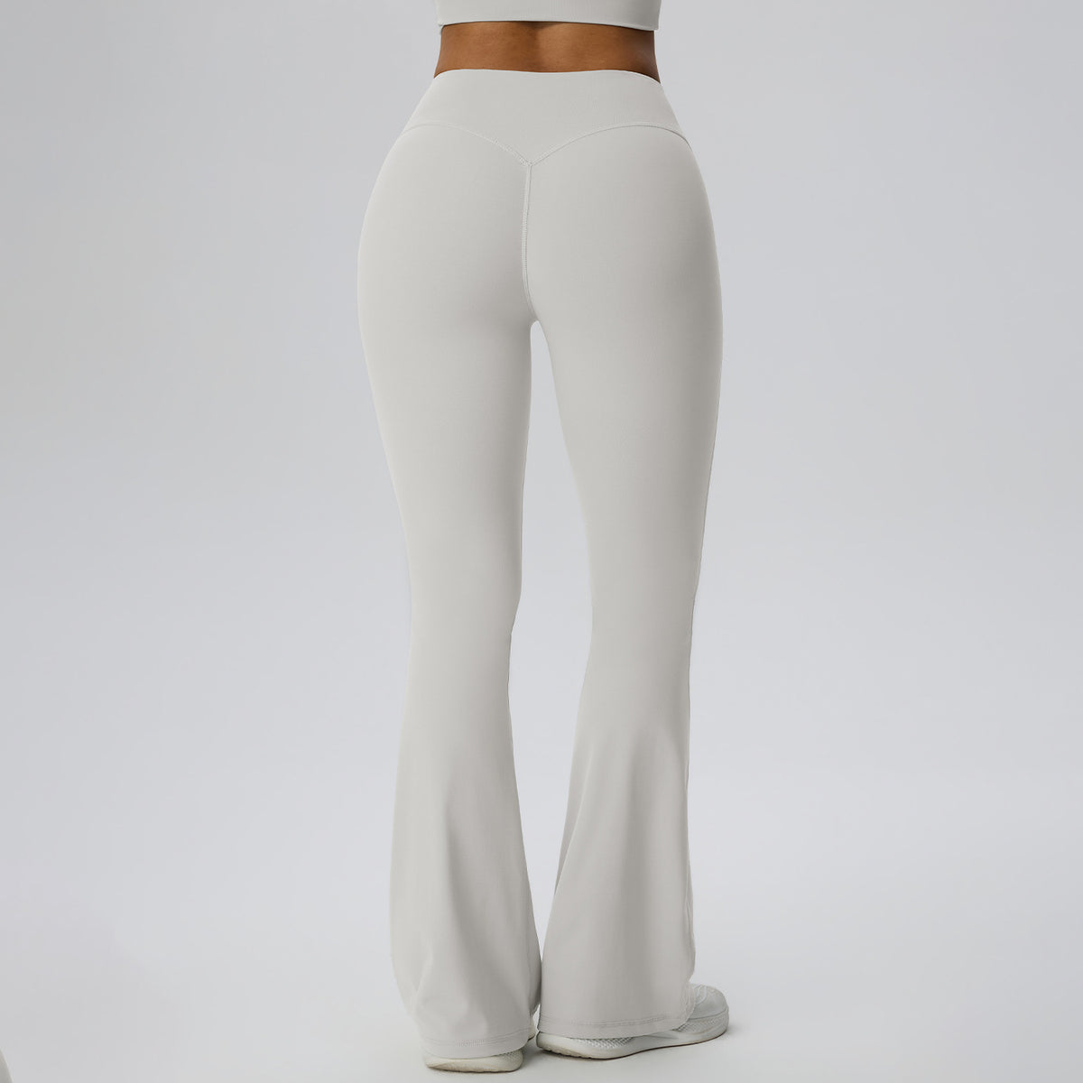Wholesale Women’s High-Stretch Flare Yoga Pants | Bulk Sculpting Wide-Leg Activewear 62347 | fouregg - Light Gray