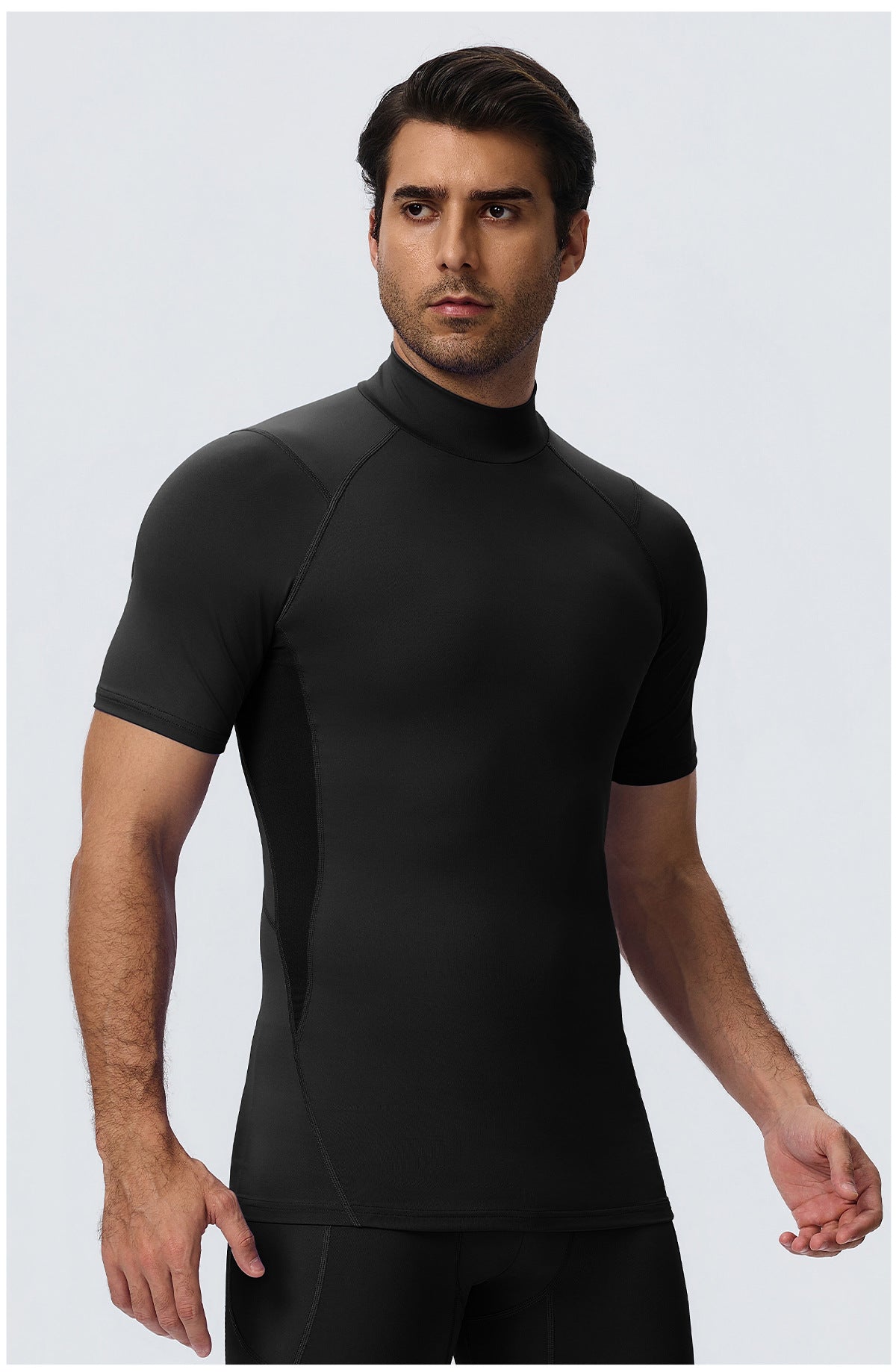 Wholesale Men’s Sculpting Workout Shirt 61207 | Slim-Fit Short Sleeve Running & Training Top | fouregg
