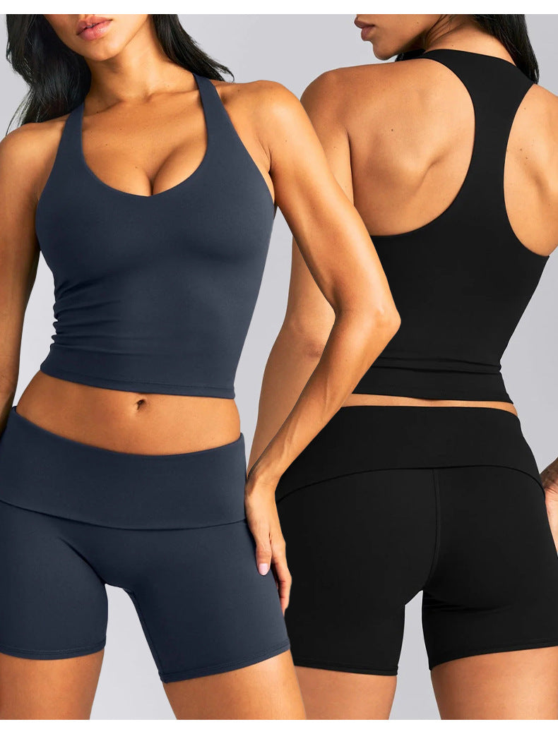 Wholesale Women’s Activewear Set | Quick-Dry Racerback Sports Tank & Relaxed Workout Trousers | fouregg