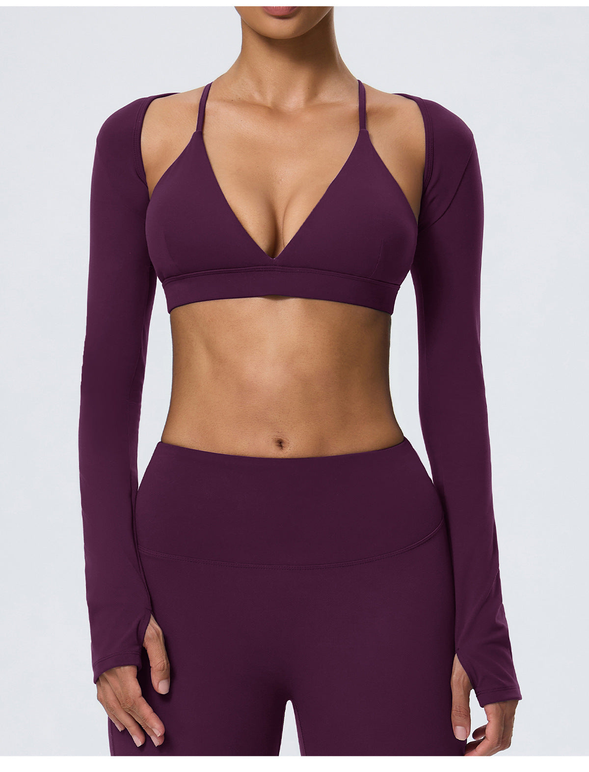 Wholesale Women’s 2-Piece Activewear Set | Bulk Fitted Long-Sleeve Workout & Yoga Wear | fouregg
